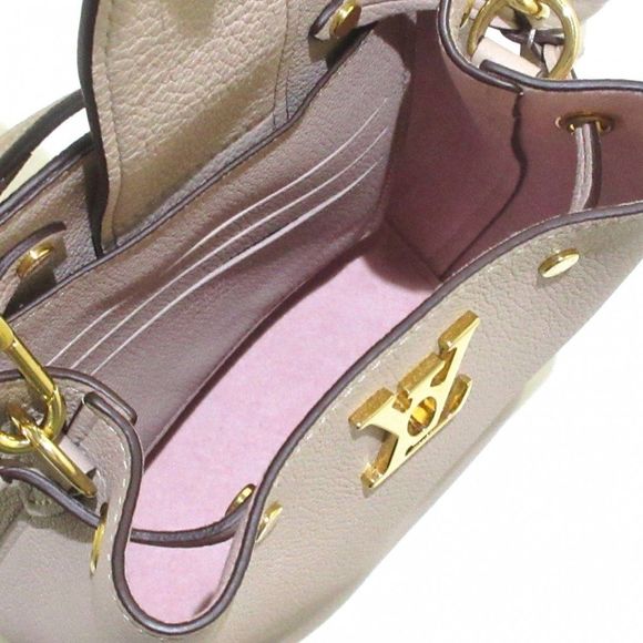 Louis Vuitton Nano Lock Me Bucket Grain Calf Leather Gray Shoulder Bag - Picture 5 of 7